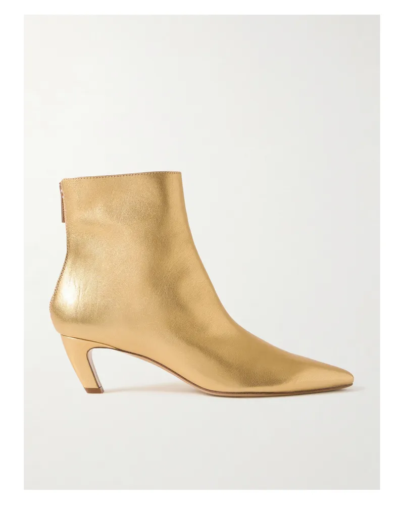 Gabriela Hearst Clayton Ankle Boots Aus Metallic-leder - Gold Gold