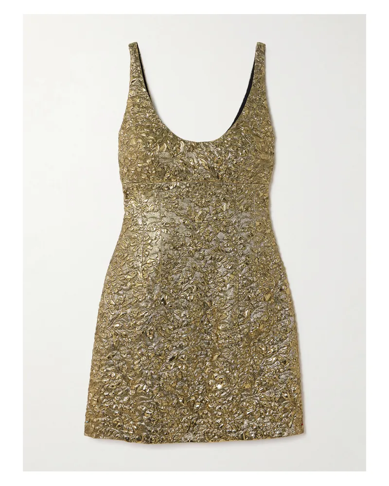 EMILIA WICKSTEAD Einna Minikleid Aus Metallic-cloqué Mit Blumenmuster - Gold Gold
