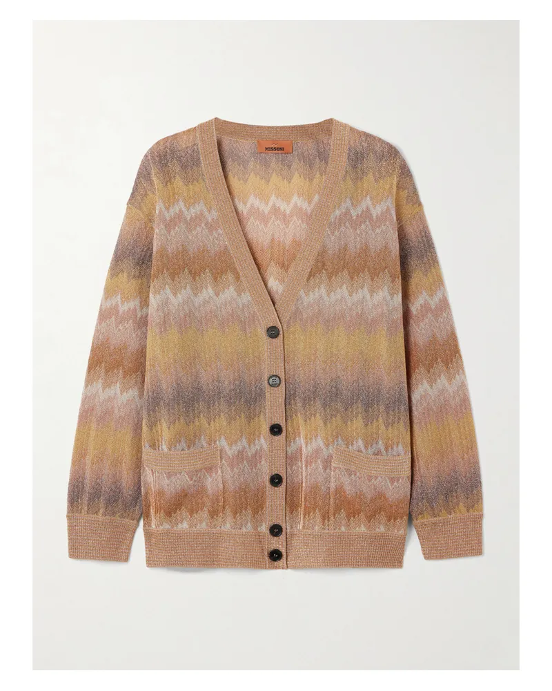 Missoni Cardigan Aus Häkelmaterial In Metallic-optik - Gold Gold