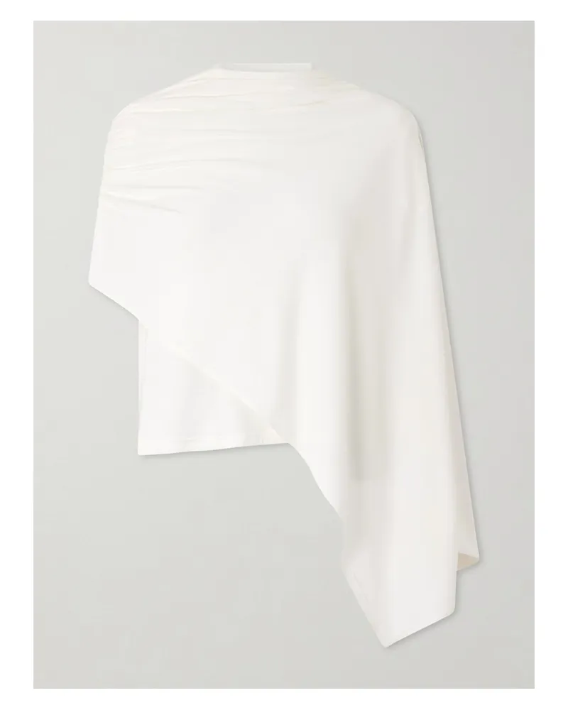 Magda Butrym Scaf-detailed Jersey T-shirt - Cream Cream