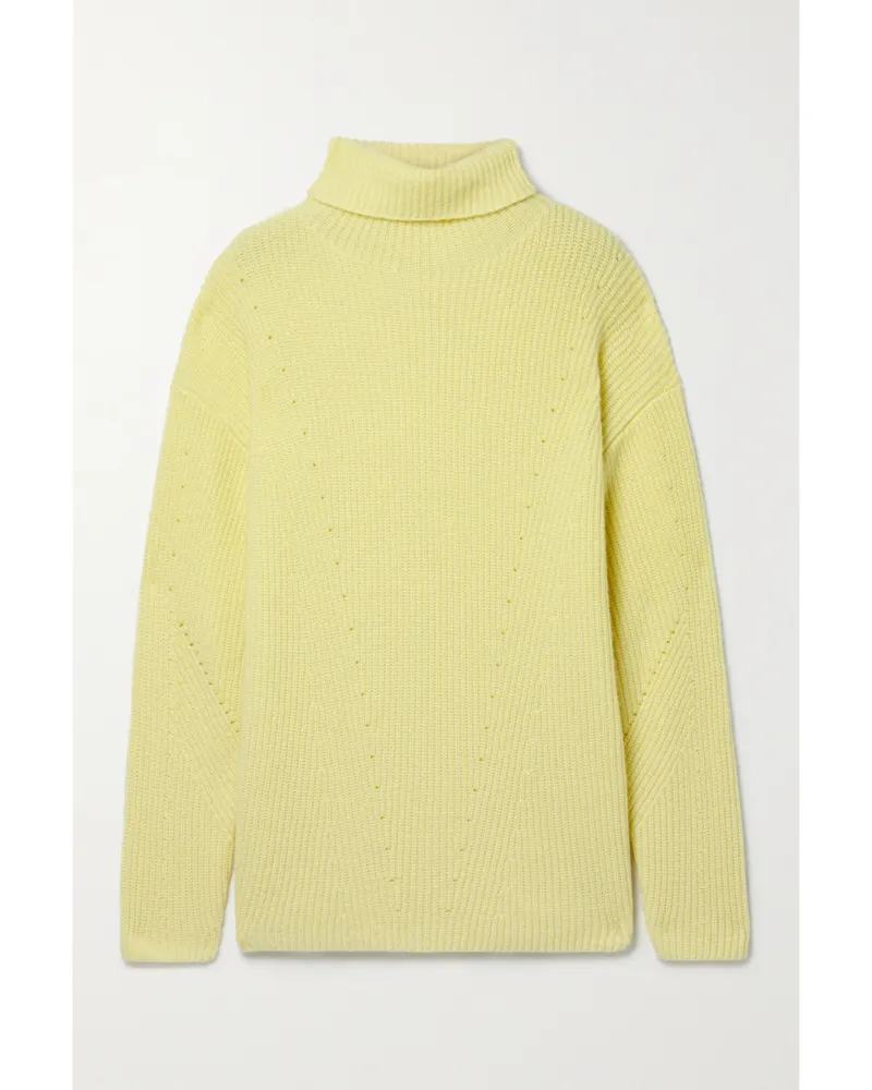 LAPOINTE Gerippter Rollkragenpullover Aus Einer Kaschmir-seidenmischung - Gelb Gelb