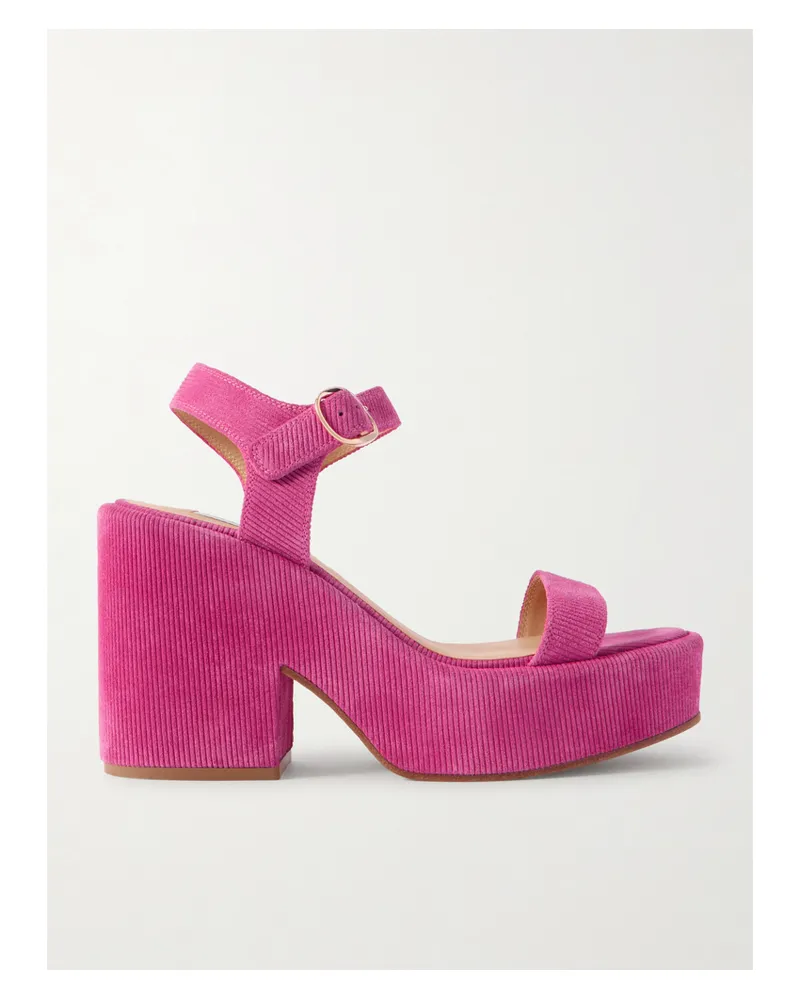 Gabriela Hearst Iman Sandalen Aus Geripptem Veloursleder - Pink Pink