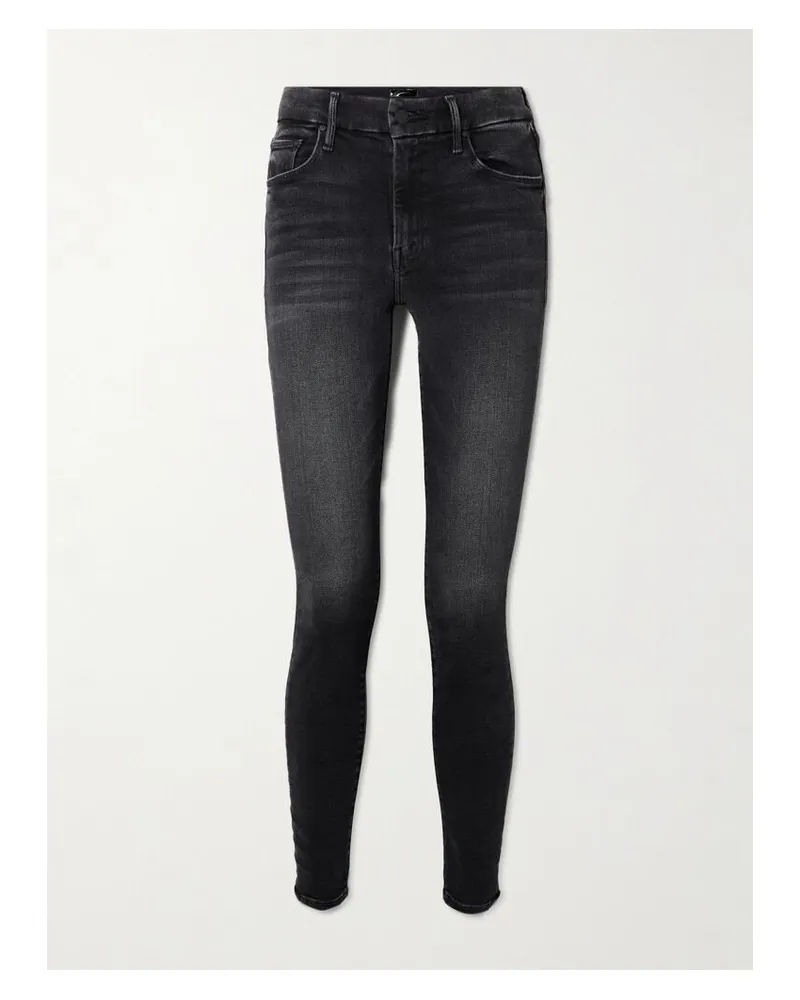 Mother The Looker Halbhohe Skinny Jeans - Schwarz Schwarz