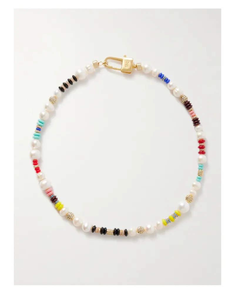 Martha Calvo Kenny Gold-plated, Enamel, Pearl And Crystal Necklace - Multi Multi