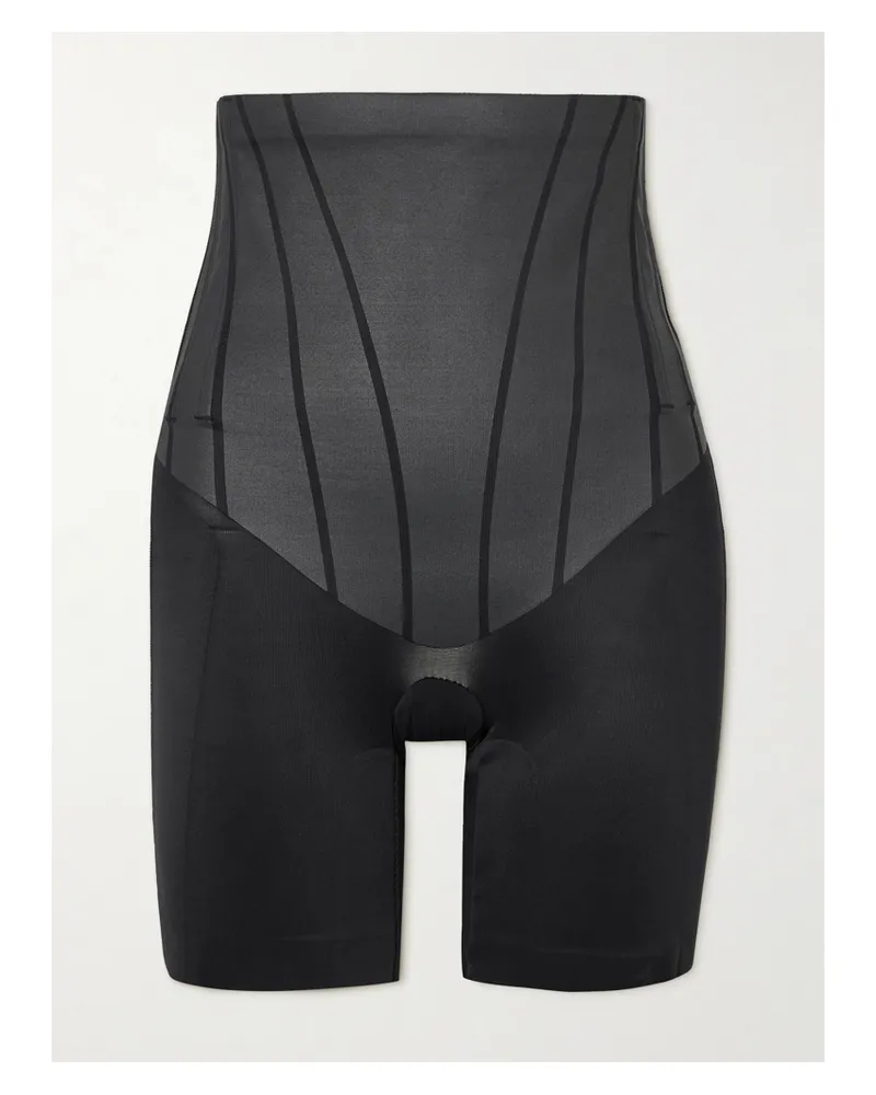 Spanx Spanxsupersculpt™ Totalcontour High-waisted Mid-thigh Shorts - Black Black