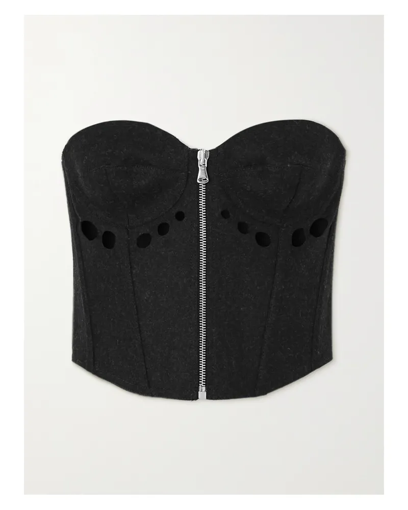 Jean Paul Gaultier Bustier Aus Filz Aus Einer Wollmischung Mit Cut-outs - Grau Grau