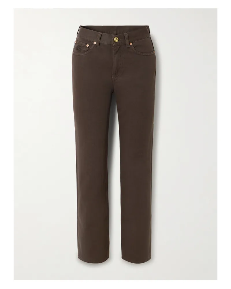 Blazé Milano Paso Hoch Sitzende Jeans Mit Geradem Bein Und Stickerei - Braun Braun