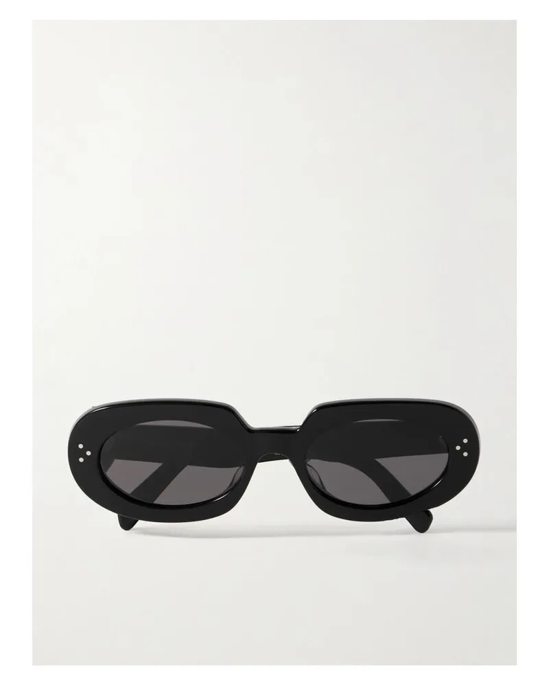 Celine Bold Sonnenbrille Mit Ovalem Rahmen Aus Azetat - Schwarz Schwarz