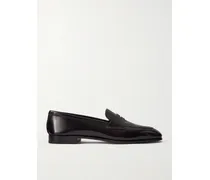 Onyx Perforated Leather Loafers - Burgundy