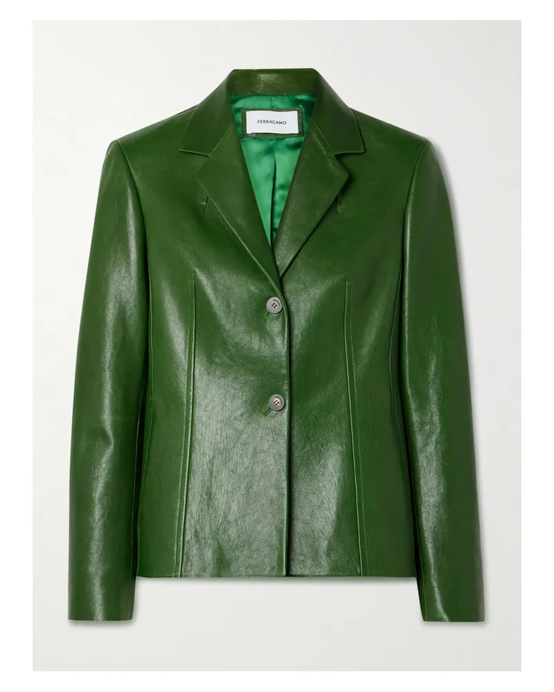 Ferragamo Blazer Aus Leder - Grün Grün