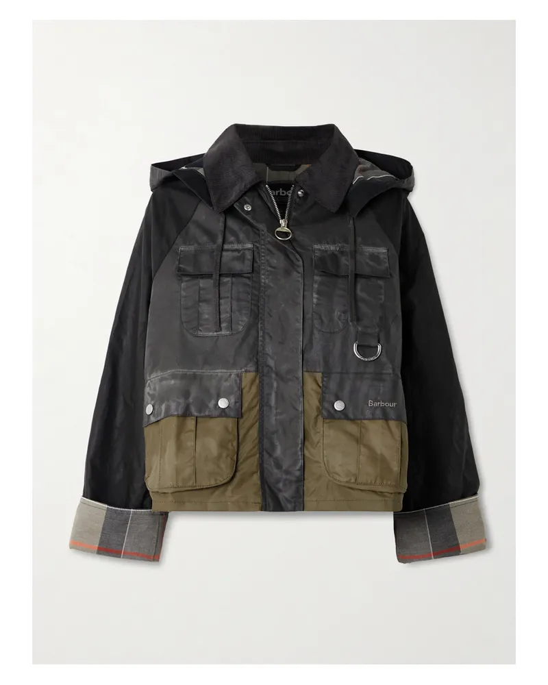 Barbour Liza Kapuzenjacke Aus Gewachster Baumwolle - Schwarz Schwarz