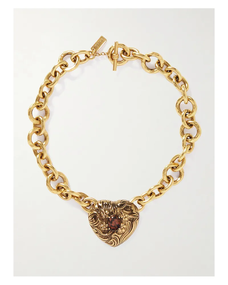 Chloé Goldfarbene Kette Mit Harz Gold