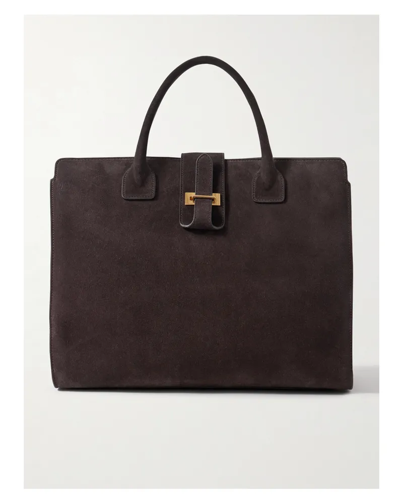 Nili Lotan Lou Suede Tote - Brown Brown