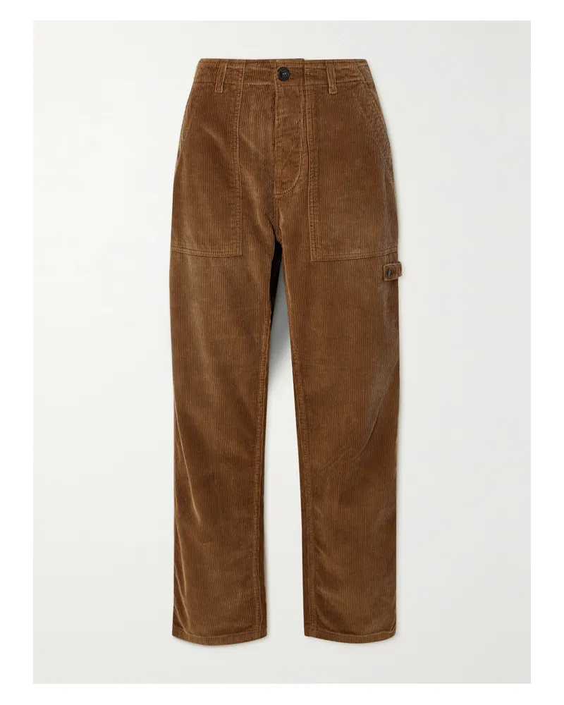 Fortela Jerry Hose Mit Geradem Bein Aus Baumwollcord - Braun Braun