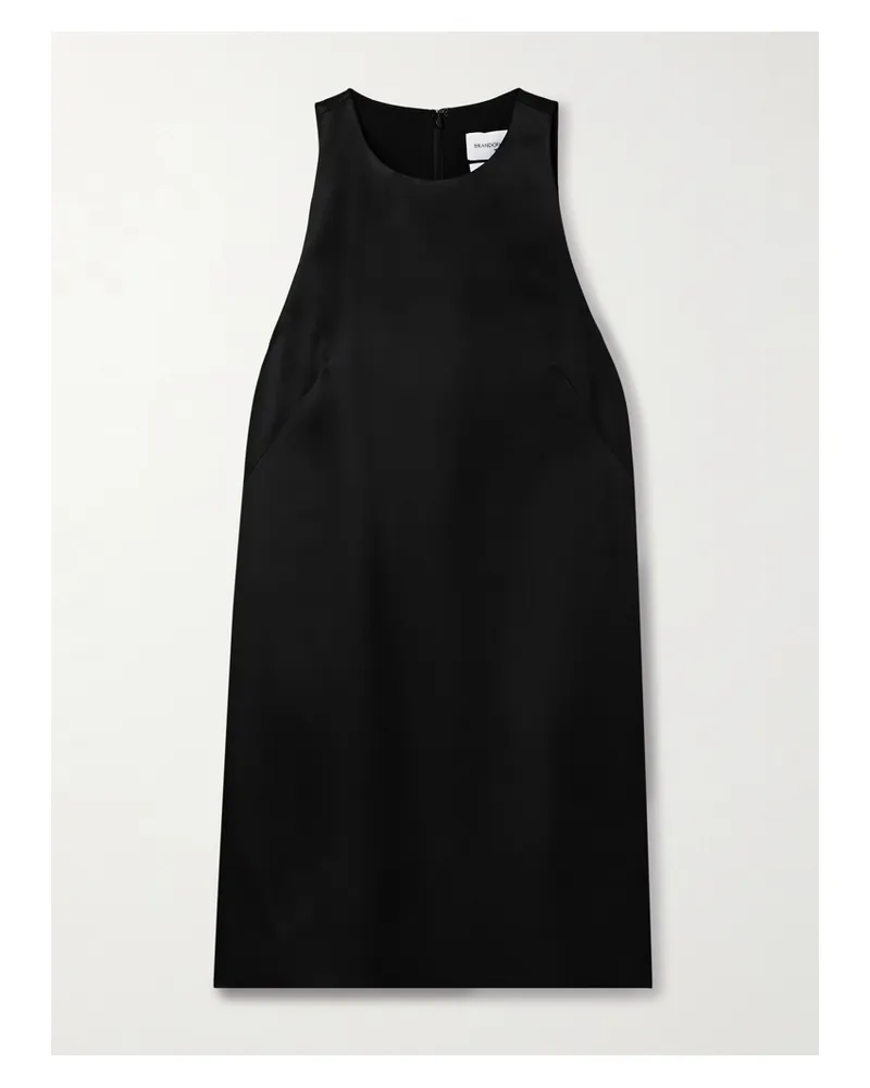 Brandon Maxwell The Joelle Minikleid Aus Einer Woll-seidenmischung - Schwarz Schwarz