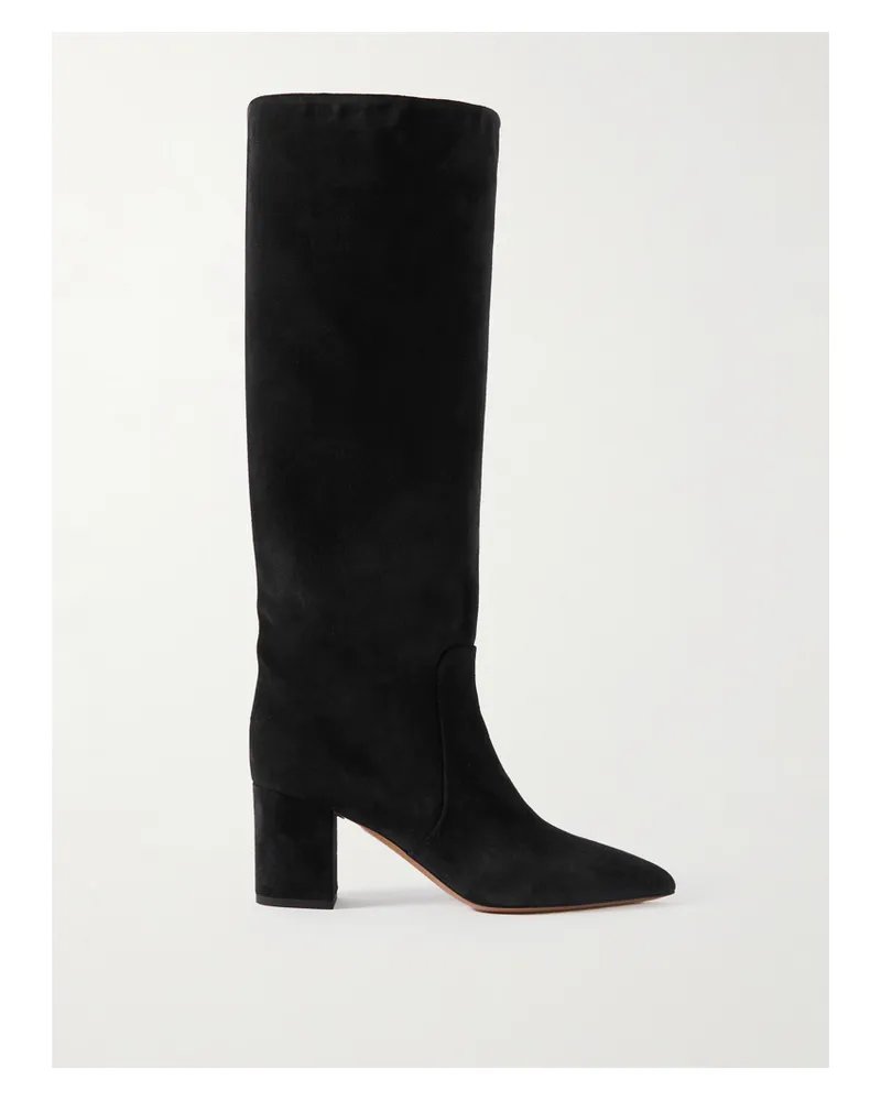 Paris Texas Anja Suede Knee Boots - Black Black