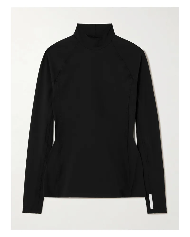 Hunza G Miley Oberteil Aus Recyceltem Stretch-jersey Mit Applikation - Schwarz Schwarz