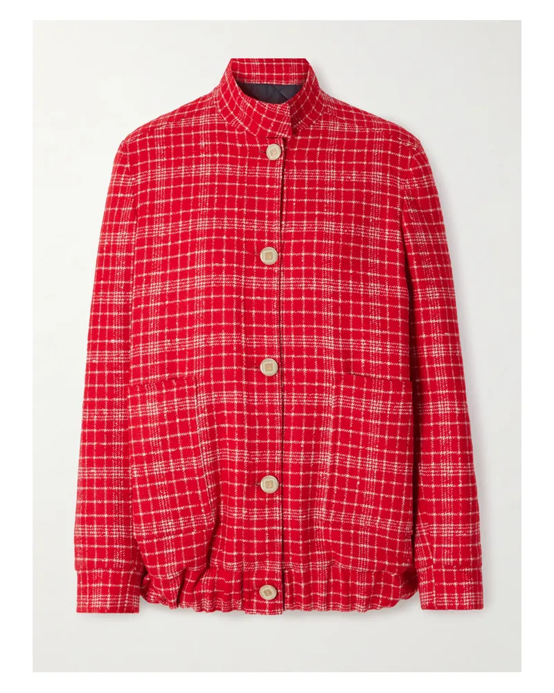 Giuliva Heritage Collection The Diana Jacke Aus Kariertem Tweed Aus Einer Wollmischung - Rot Rot