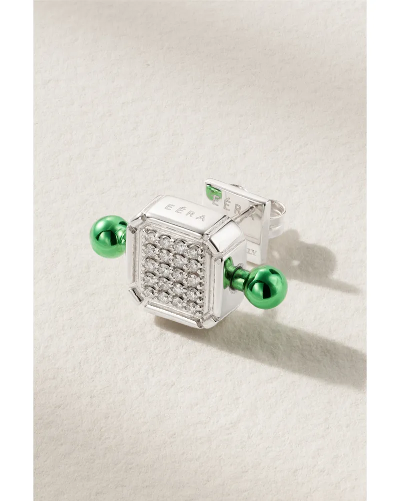 EÉRA Einzelner Ohrstecker Aus 18 Karat Weißgold Mit Diamanten - Silber Silber
