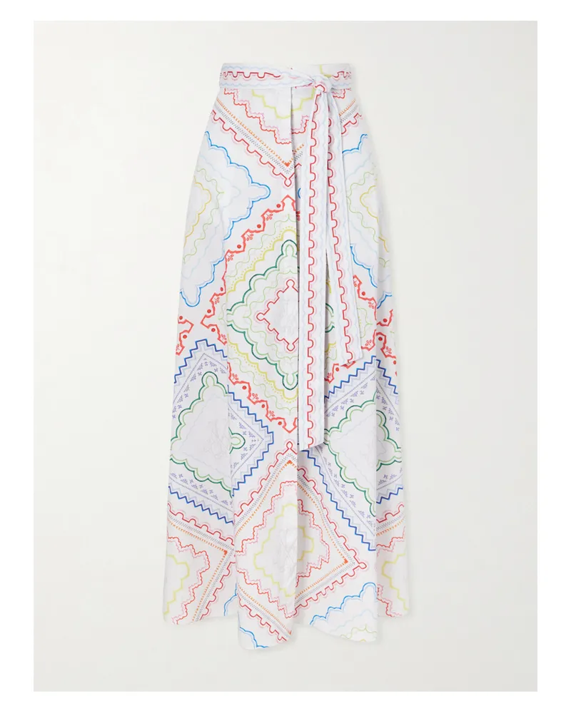 Mary Katrantzou Printed Cotton-blend Midi Coverup - White White