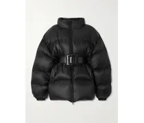 Hourglass Daunenjacke Aus Gestepptem Shell Mit Gürtel - Schwarz