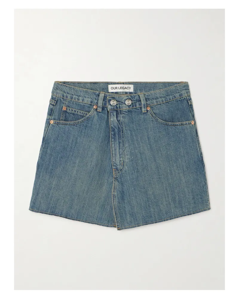 Our Legacy Cover Mini-jeansrock Mit Fransen - Blau Blau