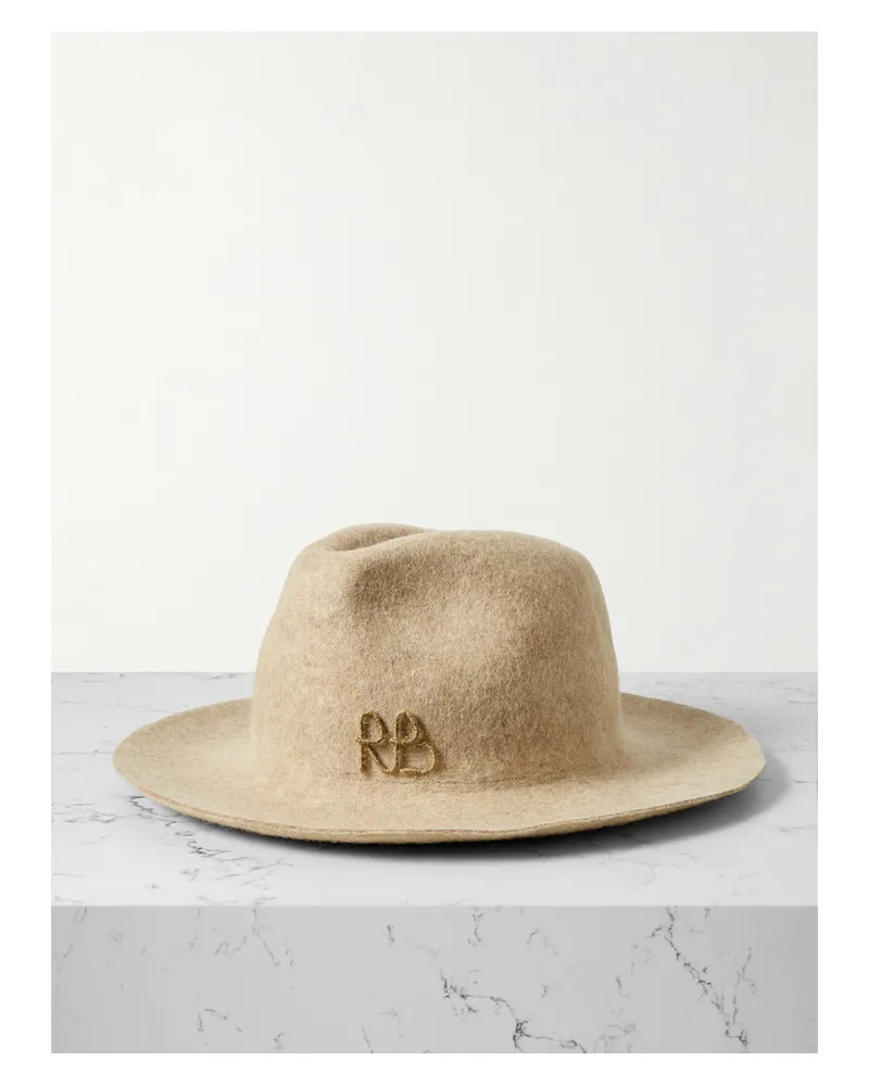 RUSLAN BAGINSKIY Fedora Aus Wollfilz Mit Stickerei - Neutral Neutral