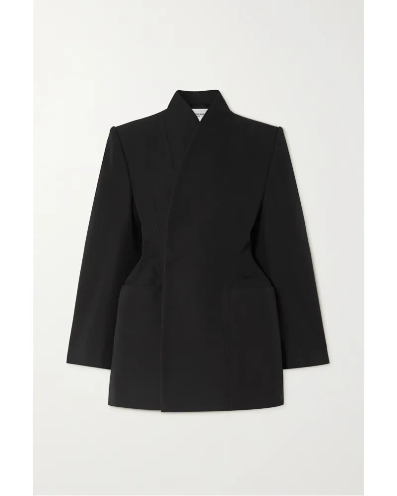 Balenciaga Hourglass Jacke aus Woll-gabardine Schwarz