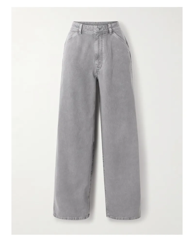 Christophe Lemaire Hose Mit Weitem Bein Aus Biobaumwoll-twill - Grau Grau