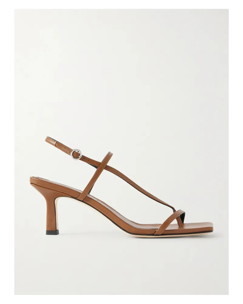 aeyde Elise Leather Slingback Sandals - Brown Brown