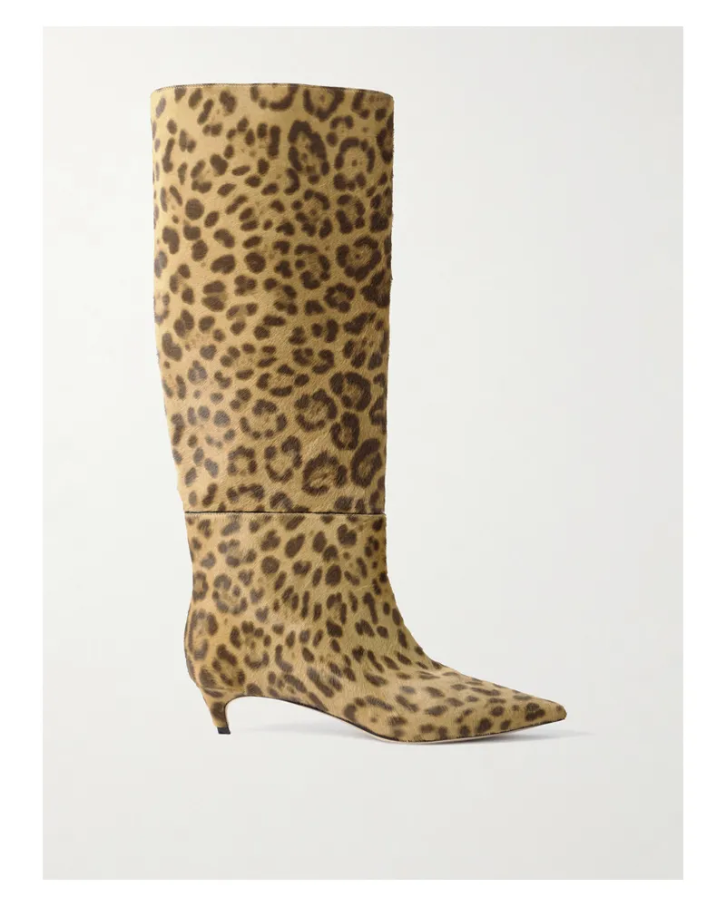 Jimmy Choo Maxima 35 Leopard-print Calf Hair Knee Boots - Animal print Animal