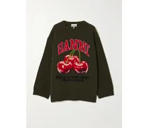 Oversized-pullover Aus Jacquard-strick Aus Einer Wollmischung - Grün