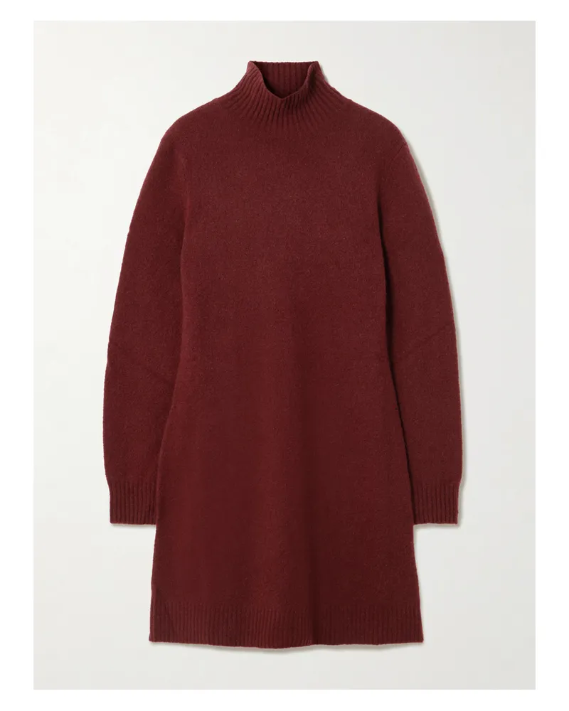Max Mara Edison Minikleid Aus Einer Gebürsteten Kaschmirmischung Mit Stehkragen - Rot Rot