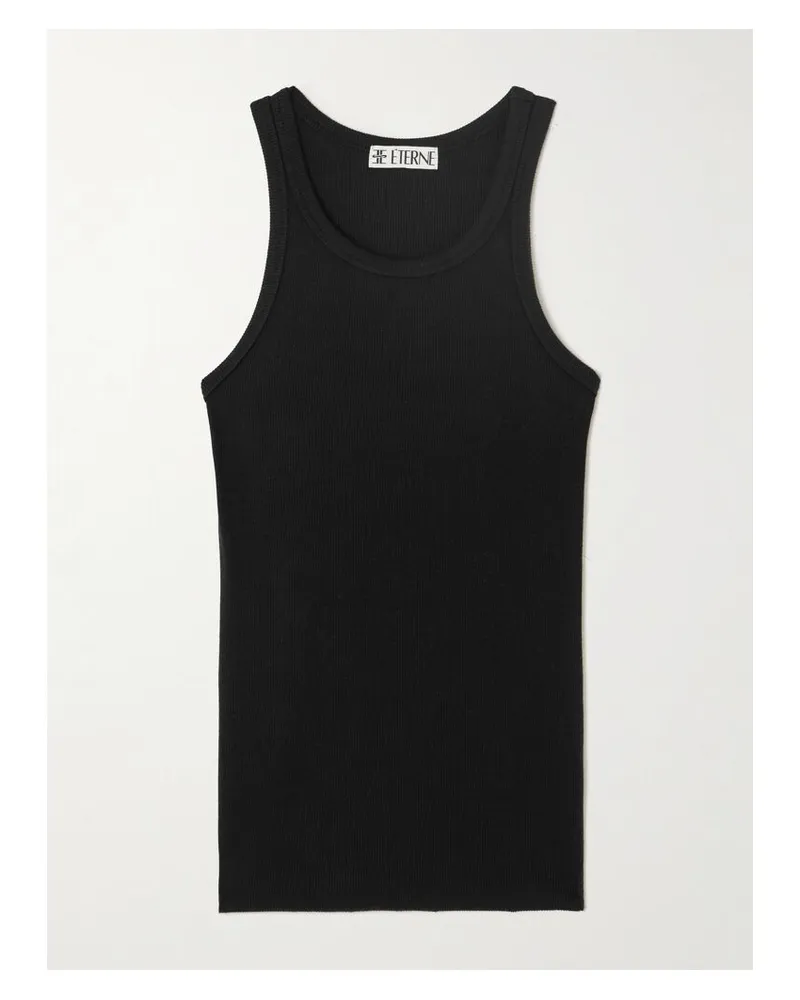 ÉTERNE Tanktop Aus Geripptem Stretch-jersey - Schwarz Schwarz