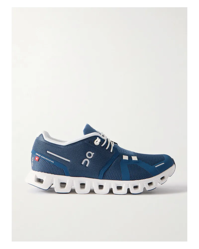 ON Running Cloud 5 Sneakers aus Mesh Blau