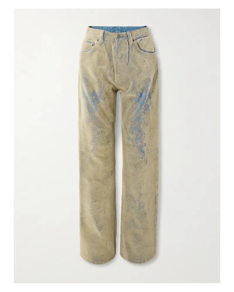 Acne Studios Beflockte Jeans Mit Geradem Bein - Neutral Neutral