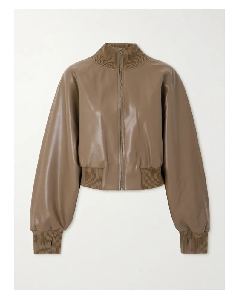 Norma Kamali Bomberjacke Aus Synthetischem Material Mit Stehkragen - Braun Braun