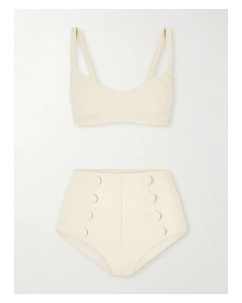 Lisa Marie Fernandez Seersucker Bikini - Neutrals Neutrals