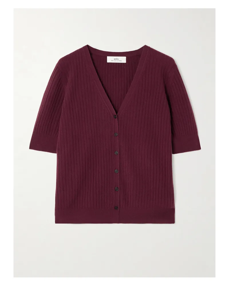arch4 Katya Cardigan Aus Geripptem Kaschmir - Burgunder Burgunder