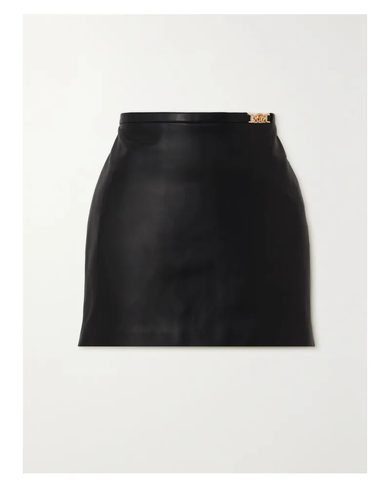 Versace Icons Minirock Aus Leder - Schwarz Schwarz