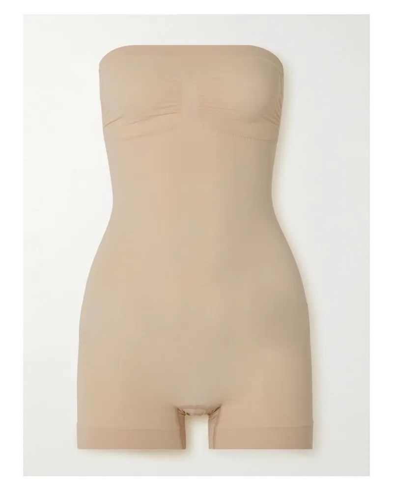 SKIMS Seamless Sculpt Strapless Shortie Bodysuit – Clay – Body - Neutral Neutral