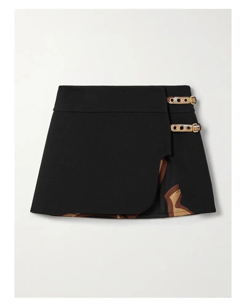 Emilio Pucci Buckled Wool Mini Skirt - Black Black