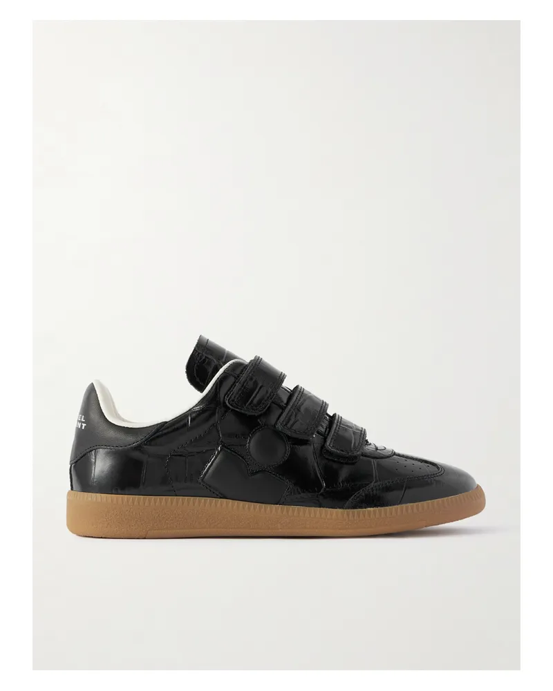 Isabel Marant Beth Sneakers Aus Leder Mit Krokodileffekt - Schwarz Schwarz