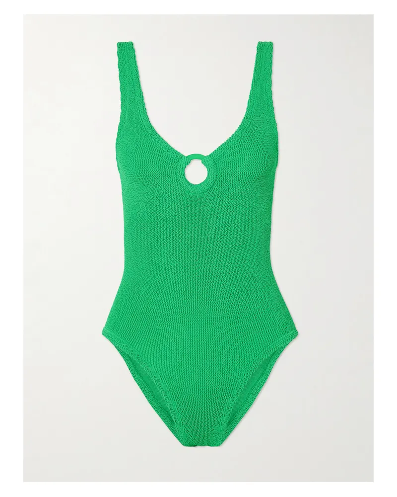 Hunza G Coverage Celine Badeanzug Aus Seersucker - Grün Grün