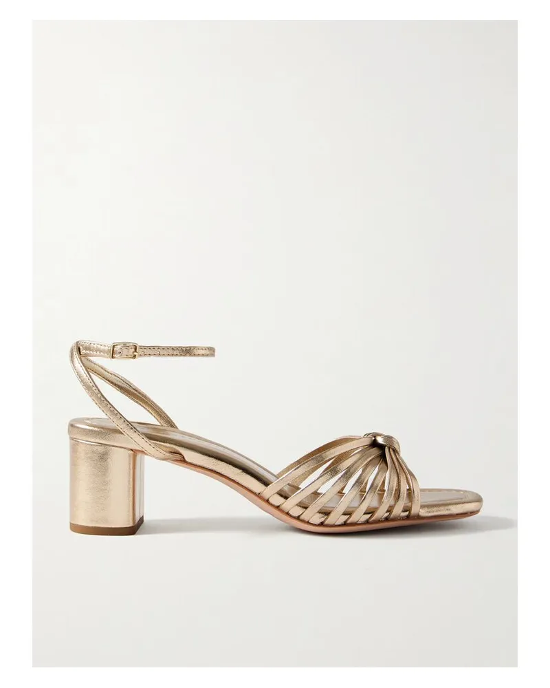 Loeffler Randall Net Sustain Olivia Sandalen Aus Metallic-leder Mit Knoten - Gold Gold