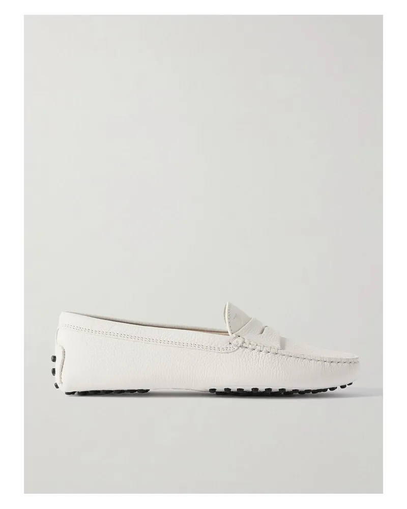 TOD'S Gommini Loafers Aus Strukturiertem Leder - Weiß Weiß