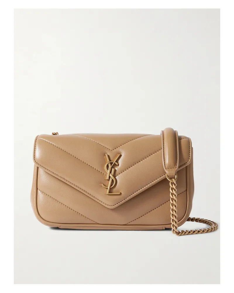 Saint Laurent Loulou Mini Quilted Leather Shoulder Bag - Brown Brown