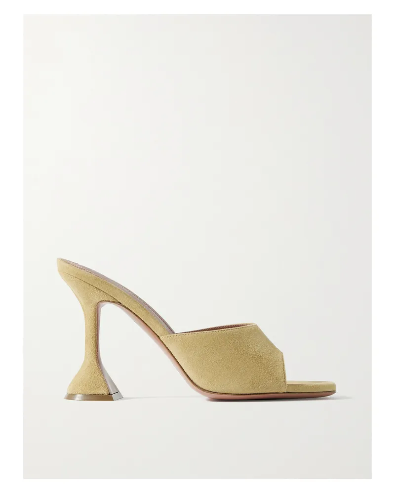 Amina Muaddi Lupita Mules Aus Veloursleder - Neutral Neutral