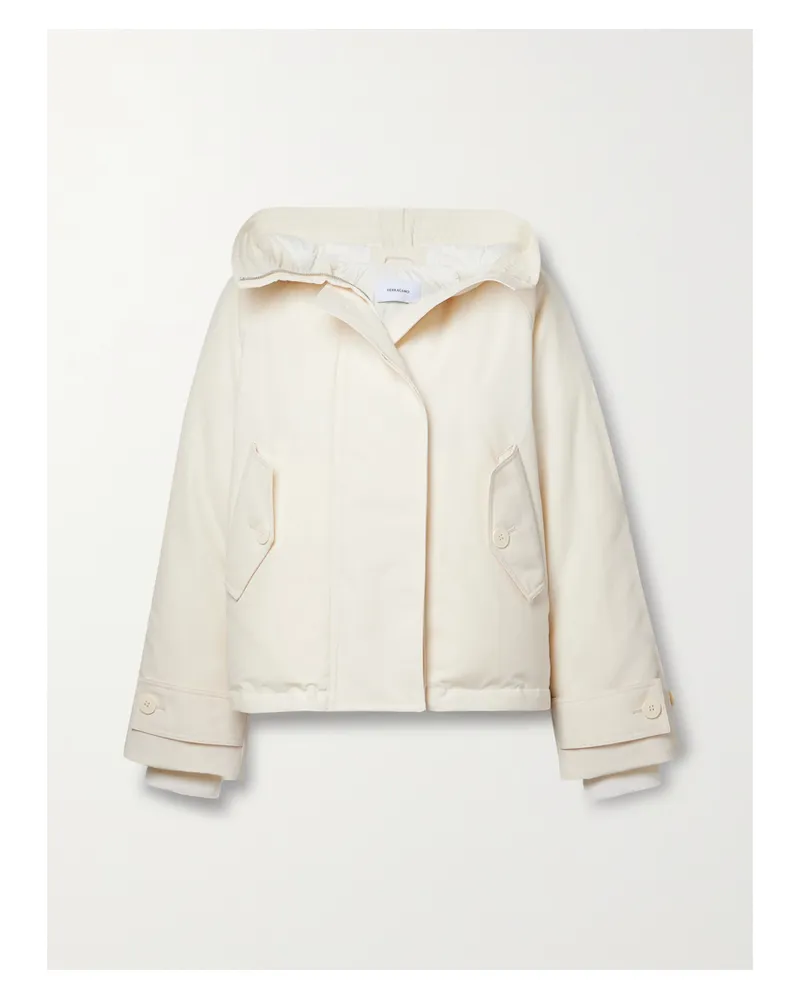 Ferragamo Jacke Aus Shell Mit Wattierung Und Kapuze - Elfenbein Elfenbein