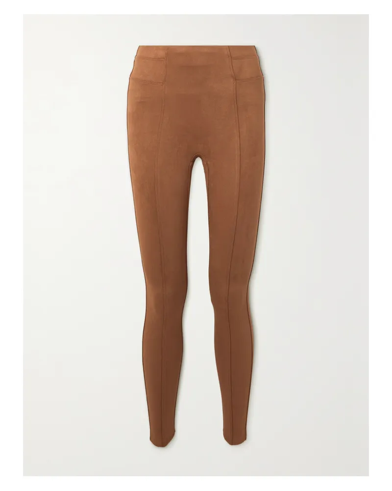 Spanx Leggings Aus Velourslederimitat - Braun Braun